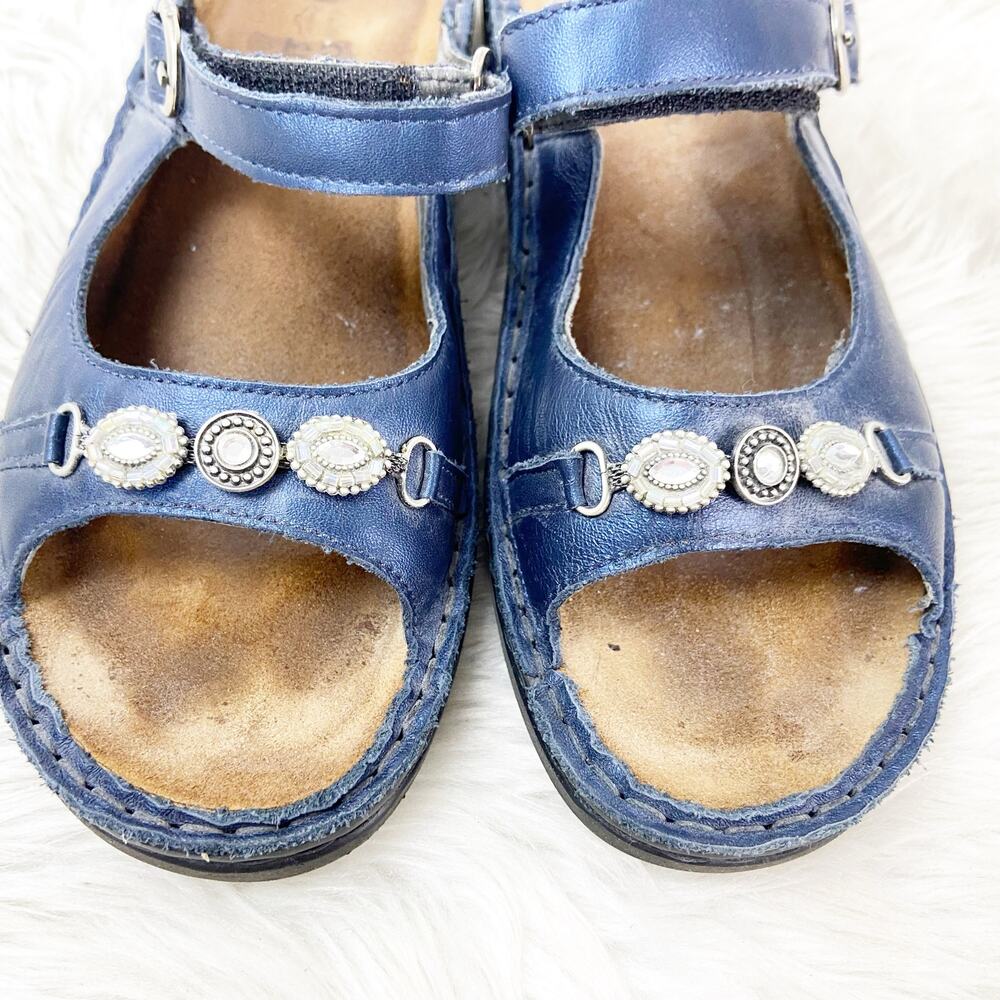 Naot 6 6.5 US 37 EU Womens Navy Blue Kyra Polar Sea Leather Comfort Sandals - Picture 7 of 12